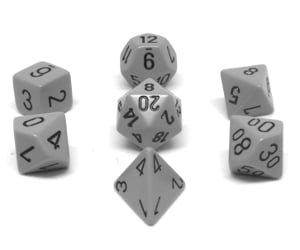 CHX25410 Grey/Black Opaque 7PC Polyhedral Dice Set image 0